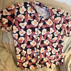 Men's 3XL Fun Retro Style Shirt Bacon and Eggs Like New